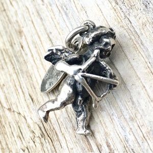 3789 Sterling Silver Cupid with Bow and Arrow DANECRAFT Medallion Bracelet Charm